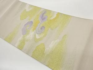 綴れ抽象雲模様織出し袋帯